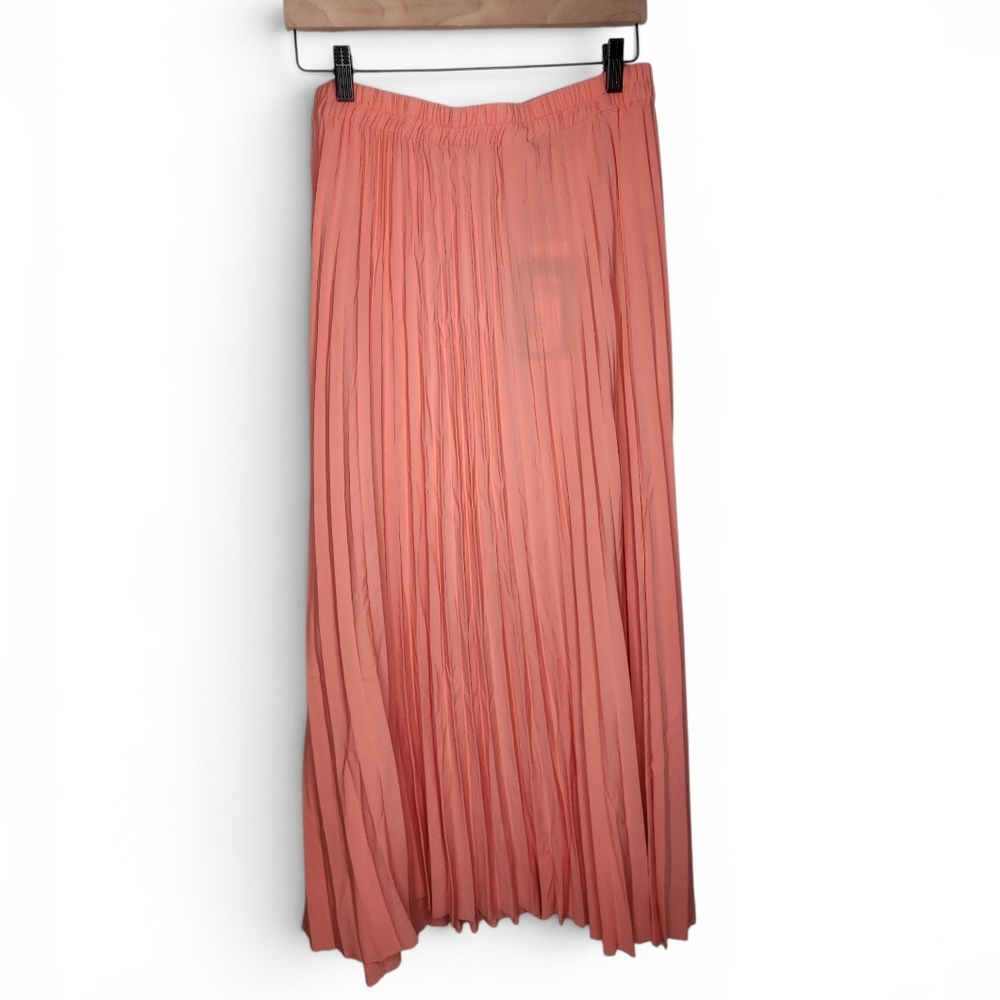 Selected Femme Alexis Pleated Midi Skirt in Burnt Coral Size 42